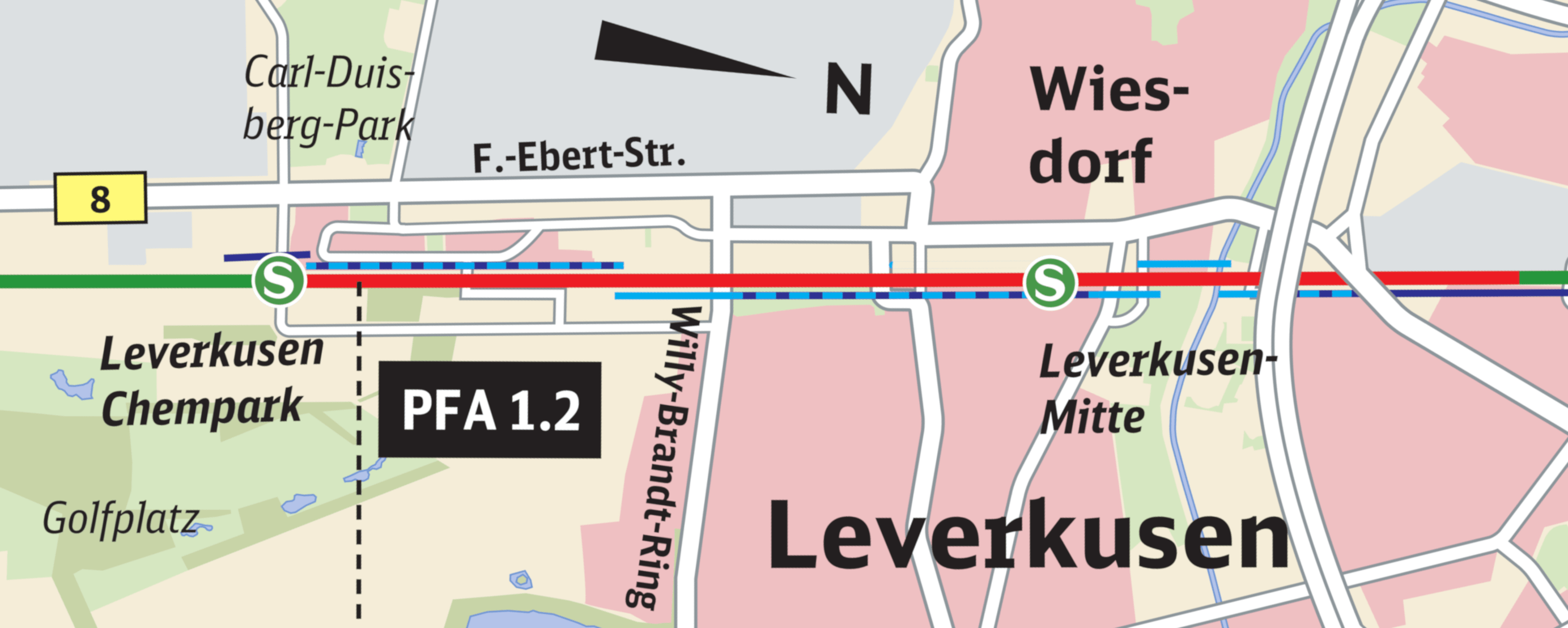 Aktuelle Maßnahmen in Leverkusen Kartenausschnitt für die aktuellen Maßnahmen vor Ort in Leverkusen